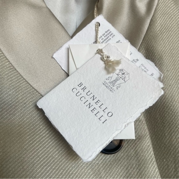 NWT BRUNELLO CUCINELLI Double-breasted linen-twill vest in sand brown - Picture 4 of 6